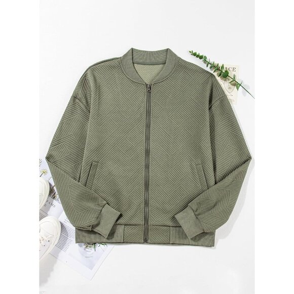 Women's Bomber Jacket Lightweight Casual Fall Coat Zip Up Pockets - Picture 7 of 8